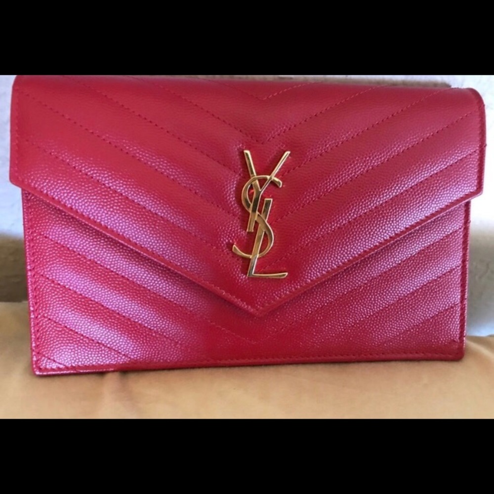 YSL purse on a chain- Red